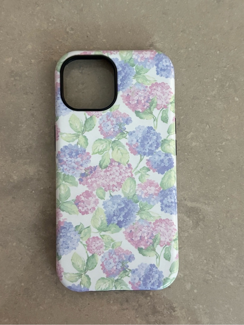 Floral Hydrangea Print Phone Case - Pastel Pink & Blue